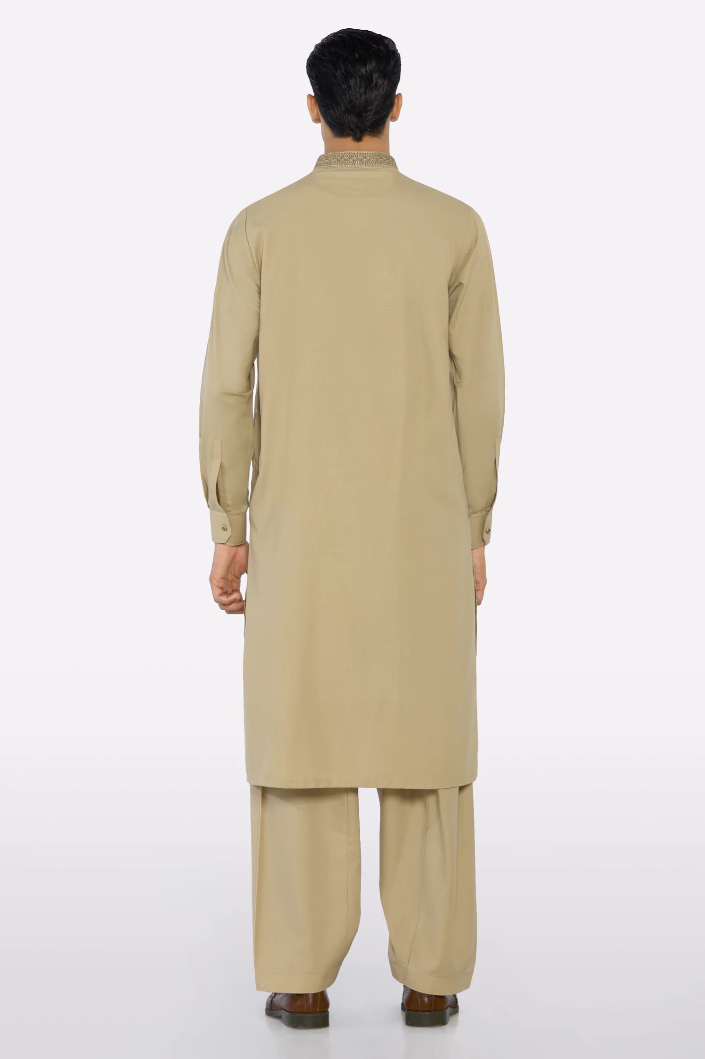 Bin Musab Cotton Silk Formal Kameez Shalwar for Men -  BM-000009 Mayan Red