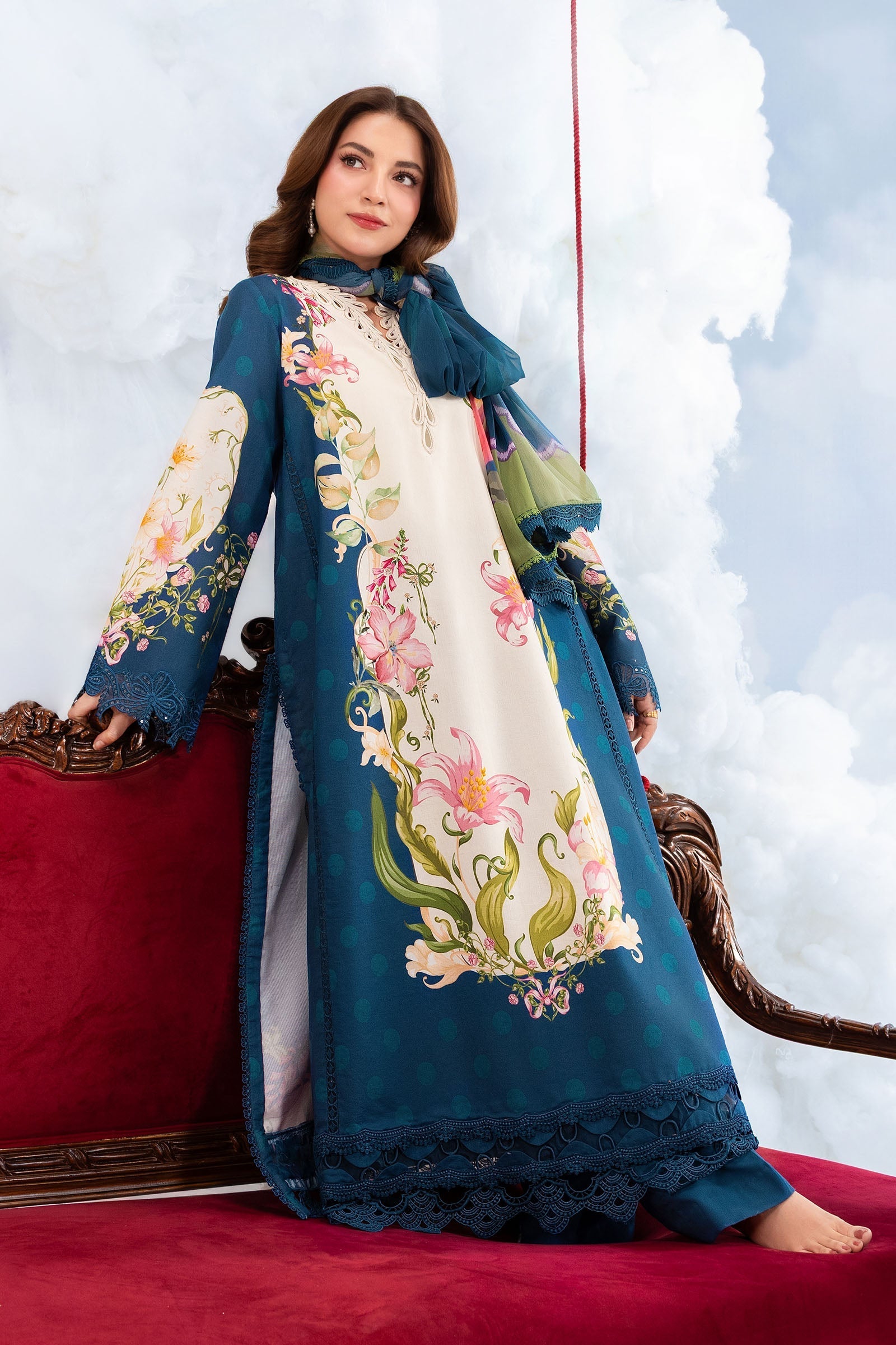 Maria B Stitched Embroidered 3 Piece D5B J(14&15)) NY 167 – Salai
