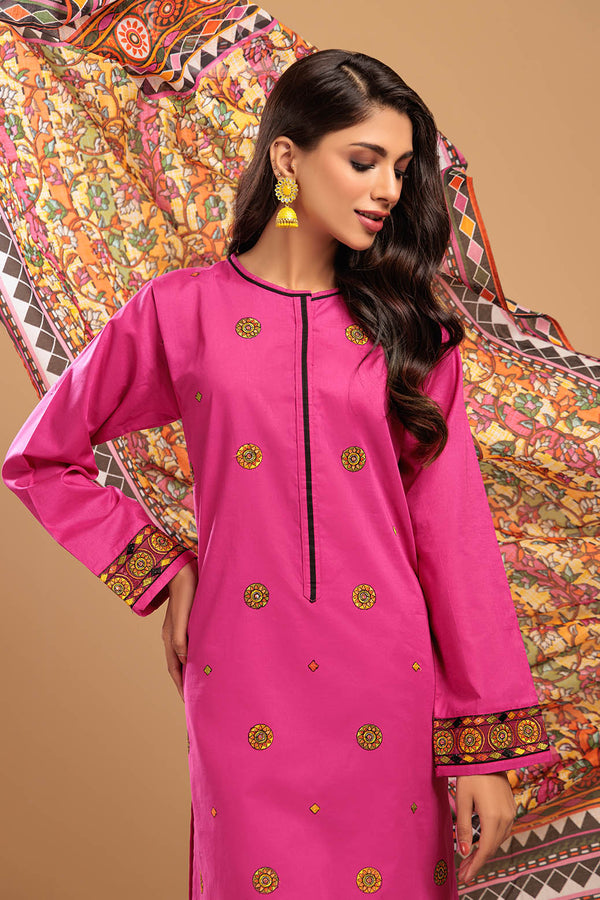 LADIES UN-STITCHED LAWN SUIT BEF24-AST233P108 - Salai - Bonanza Satrangi 