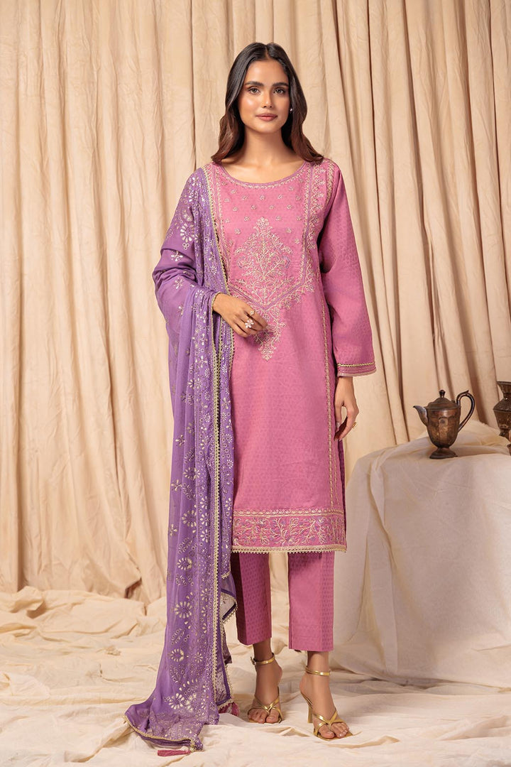 Bonanza Satrangi Ladies Stitched 3 Piece  SS5243P32 RX24 - Salai - Bonanza Satrangi 