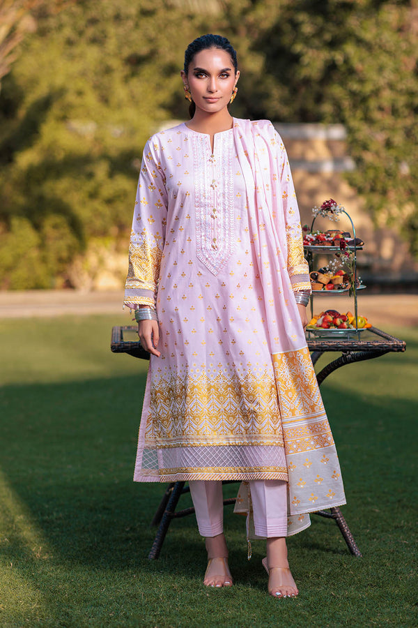 LADIES UN-STITCHED LAWN SUIT BEF24-ASR233P44 - Salai - Bonanza Satrangi 