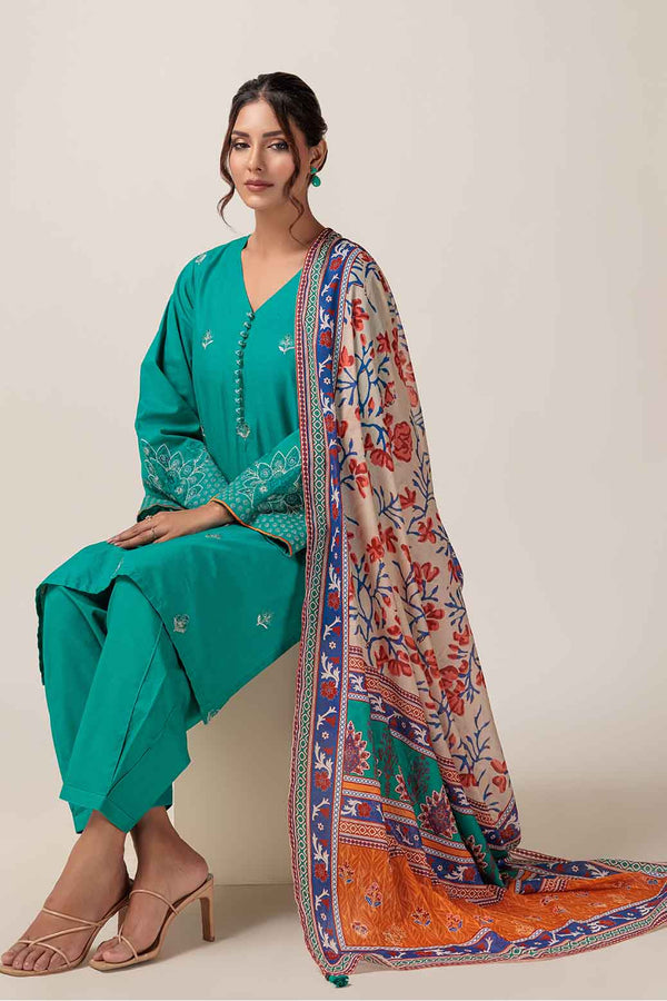 LADIES UN-STITCHED LAWN SUIT BEF24-RSR233P60 - Salai - Bonanza Satrangi 