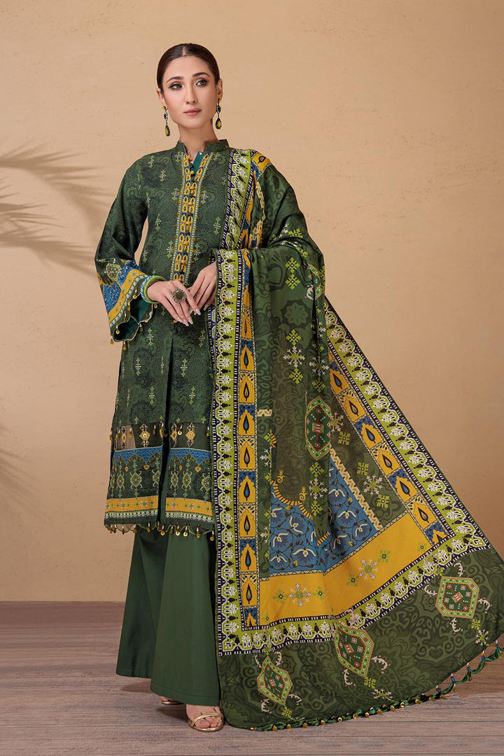 LADIES UN-STITCHED LAWN SUITS RWR223P20 UX23 - Salai - Bonanza Satrangi 