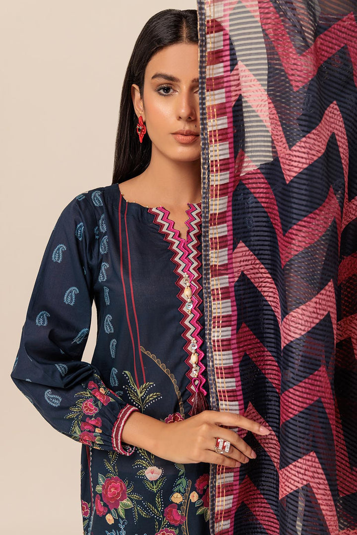 LADIES UN-STITCHED LAWN SUIT BEF24-1S24P3P172 - Salai - Bonanza Satrangi 