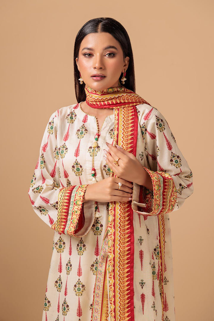 LADIES UN-STITCHED LAWN SUIT BEF24-RSR233P50 - Salai - Bonanza Satrangi 