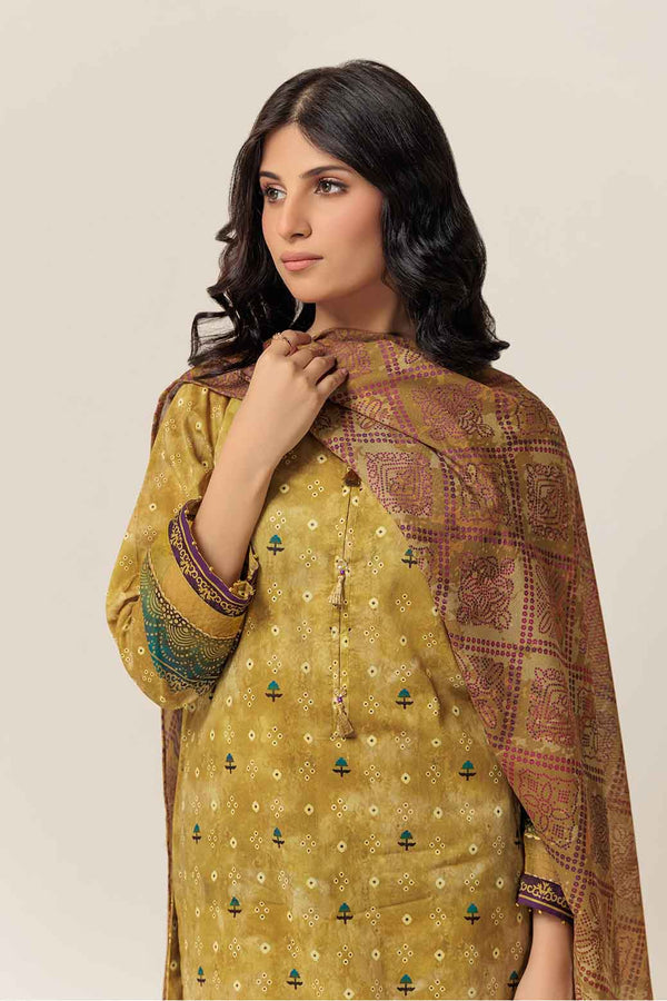 LADIES UN-STITCHED LAWN SUIT BEF24-2S24P3P178 - Salai - Bonanza Satrangi 