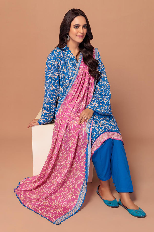 LADIES UN-STITCHED LAWN SUIT BEF24-2S24P3P529 - Salai - Bonanza Satrangi 