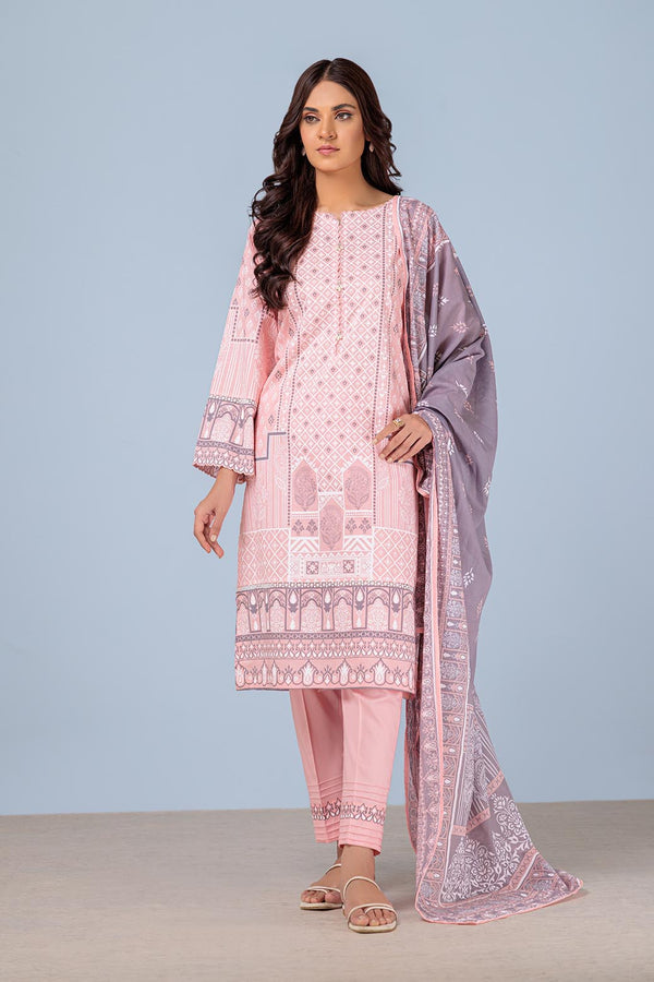 LADIES UN-STITCHED LAWN SUIT BEF24-SSO233P103 - Salai - Bonanza Satrangi 