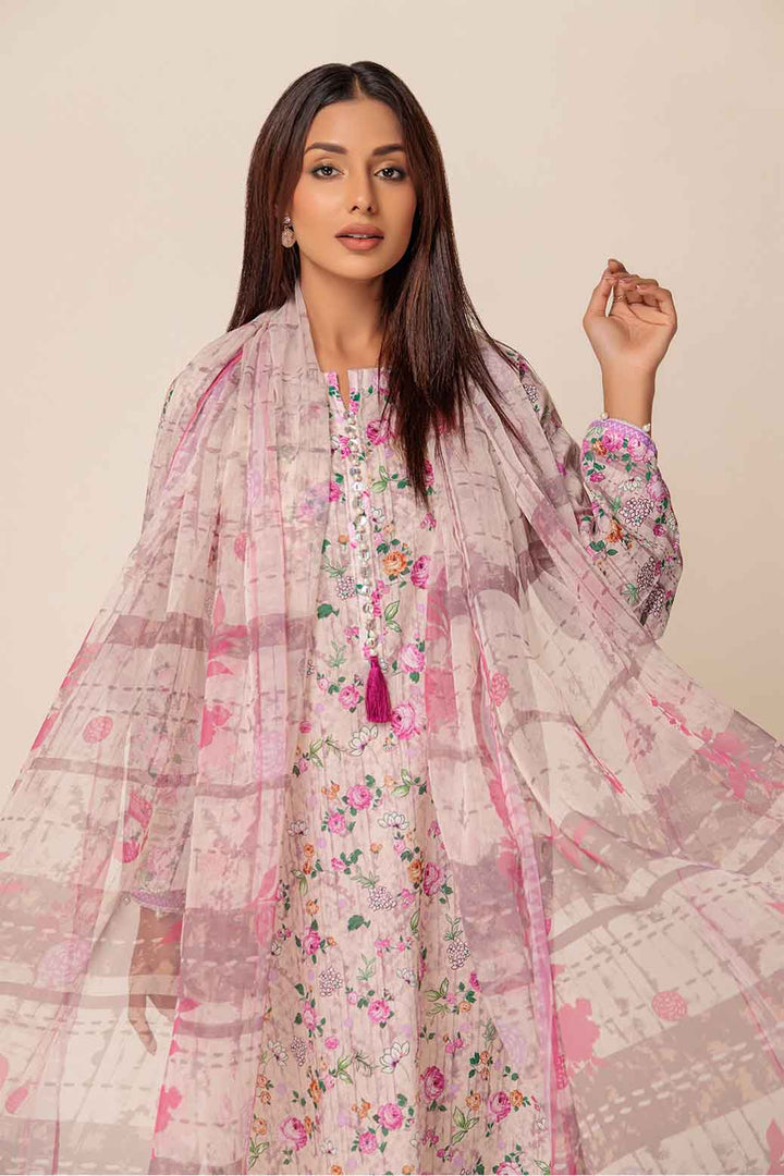 LADIES UN-STITCHED LAWN SUIT BEF24-1S24P3P034 - Salai - Bonanza Satrangi 