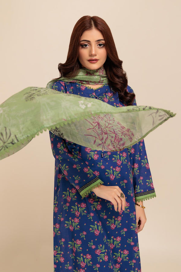 LADIES UN-STITCHED LAWN SUIT BEF24-2S24P3P177 - Salai - Bonanza Satrangi 