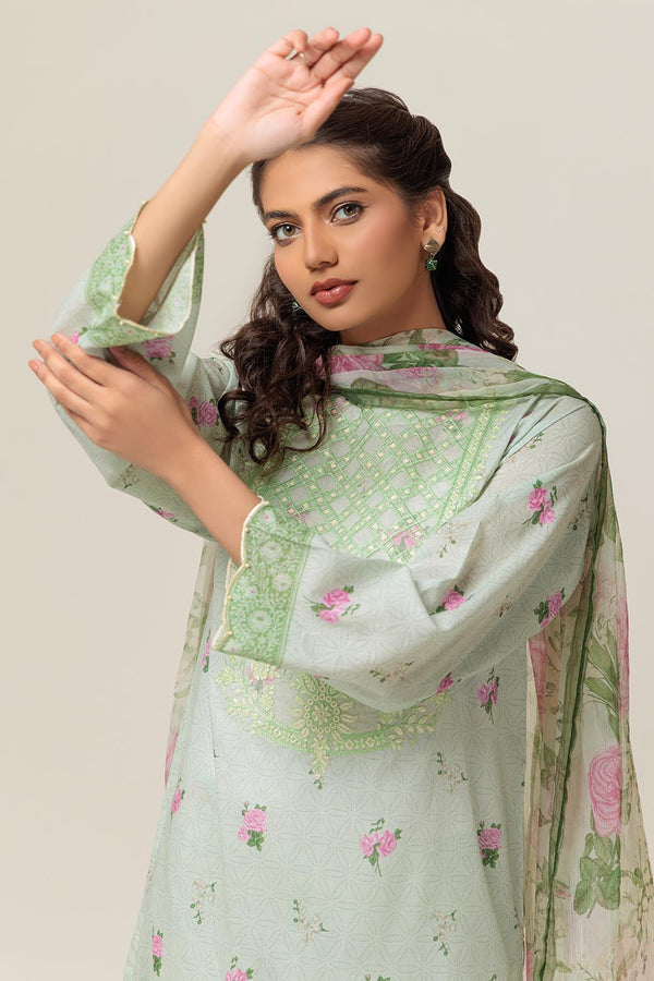 LADIES UN-STITCHED LAWN SUIT BEF24-2S24E3P218 - Salai - Bonanza Satrangi 