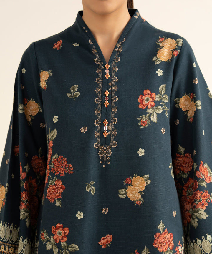 Sapphire Stitched 3 Piece PRINTED KHADDAR Y25V8-31B J(36&35) - Salai - Sapphire RTW Winter 2025 