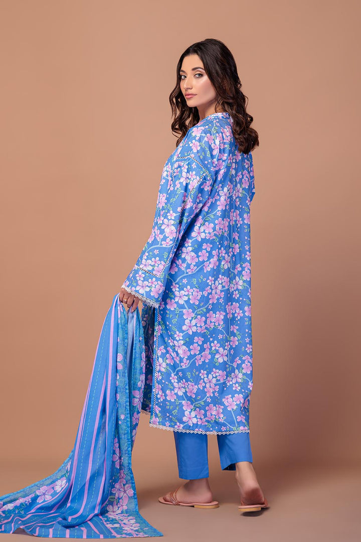 LADIES UN-STITCHED LAWN SUIT BEF24-1S24P3P592 - Salai - Bonanza Satrangi 