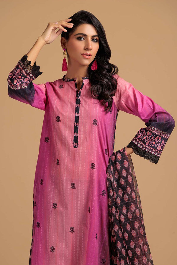 LADIES UN-STITCHED LAWN SUIT BEF24-ASR233P08 - Salai - Bonanza Satrangi 