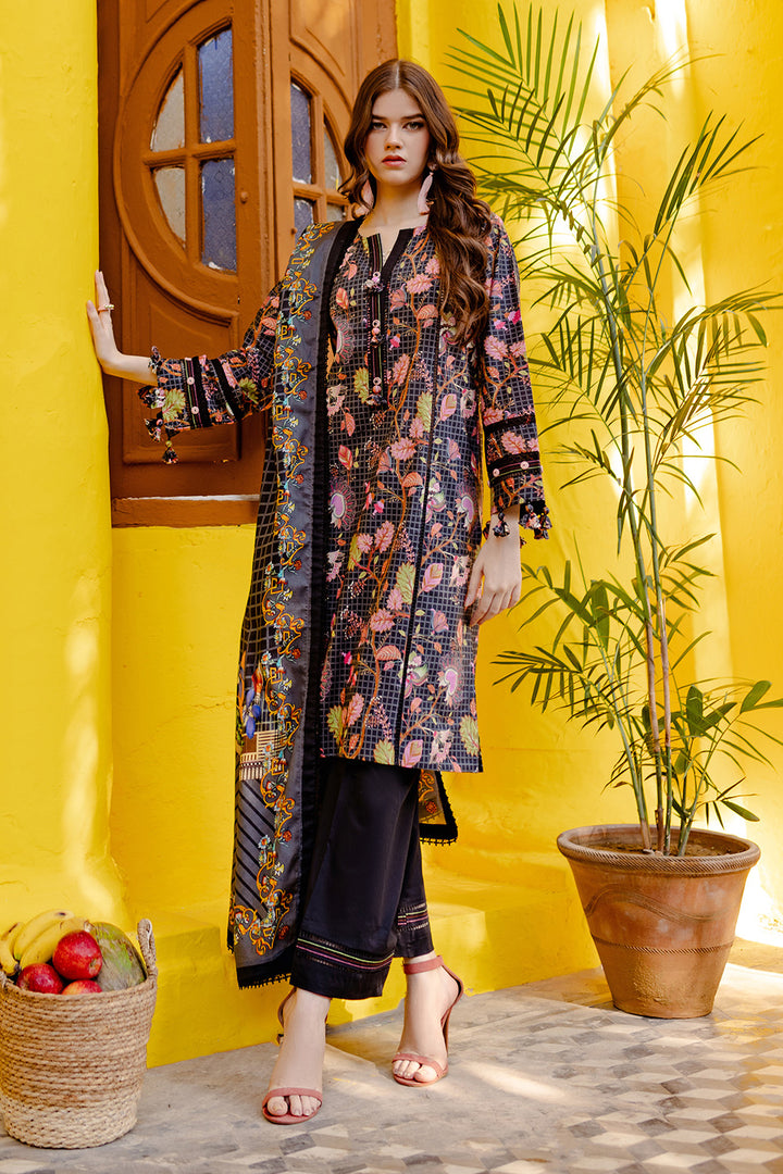 Gul Ahmed Stitched Lawn 2024 3 Piece CL-42101B - Salai - Salai 