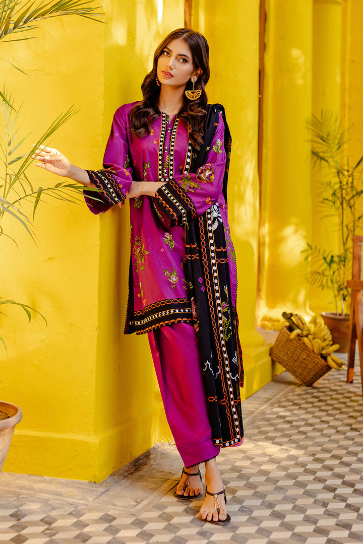 Gul Ahmed Stitched Lawn 2024 3 Piece CL-42064A - Salai - Salai 