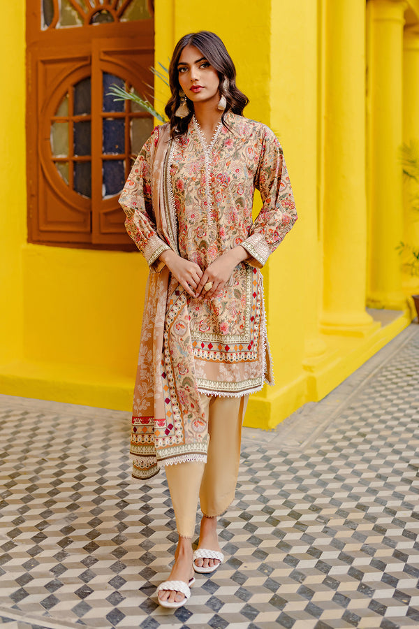 Gul Ahmed Stitched Lawn 2024 3 Piece CL-42131 - Salai - Salai 