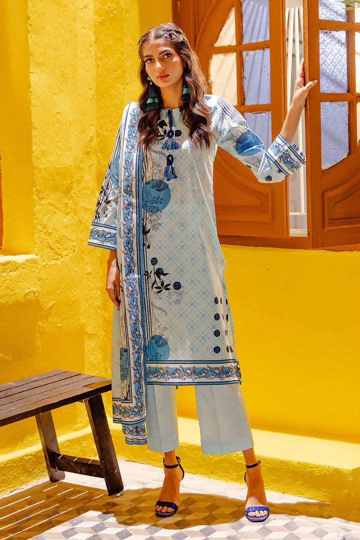 Gul Ahmed Stitched Lawn 2024 3 Piece CL-42065B - Salai - Salai 