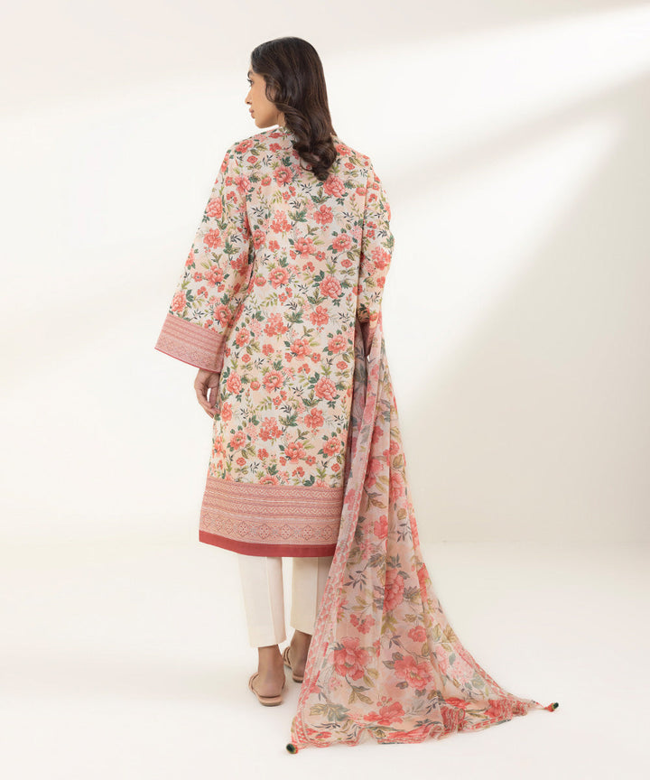 Sapphire Stitched Lawn 3 Piece 3P-DY23V1-23B - Salai - Sapphire 