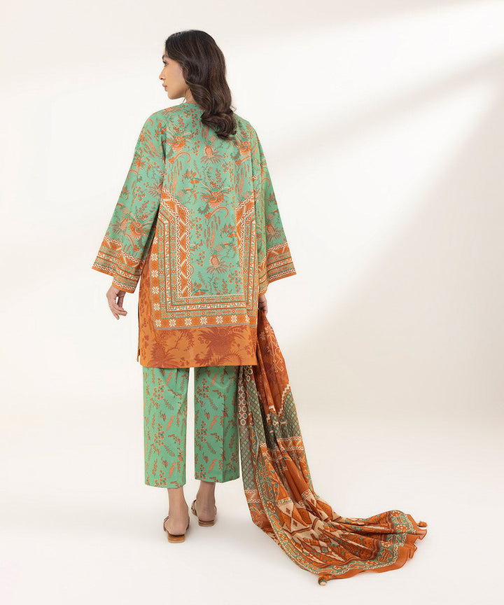 Sapphire Stitched Lawn 3 Piece 3P-DY23V2-10B - Salai - Sapphire 