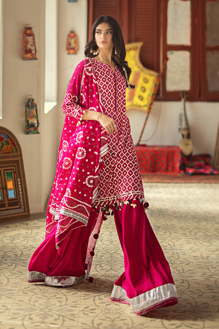 Gul Ahmed Stitched Lawn 2024 3 Piece CL-42008B - Salai - Gul Ahmed 