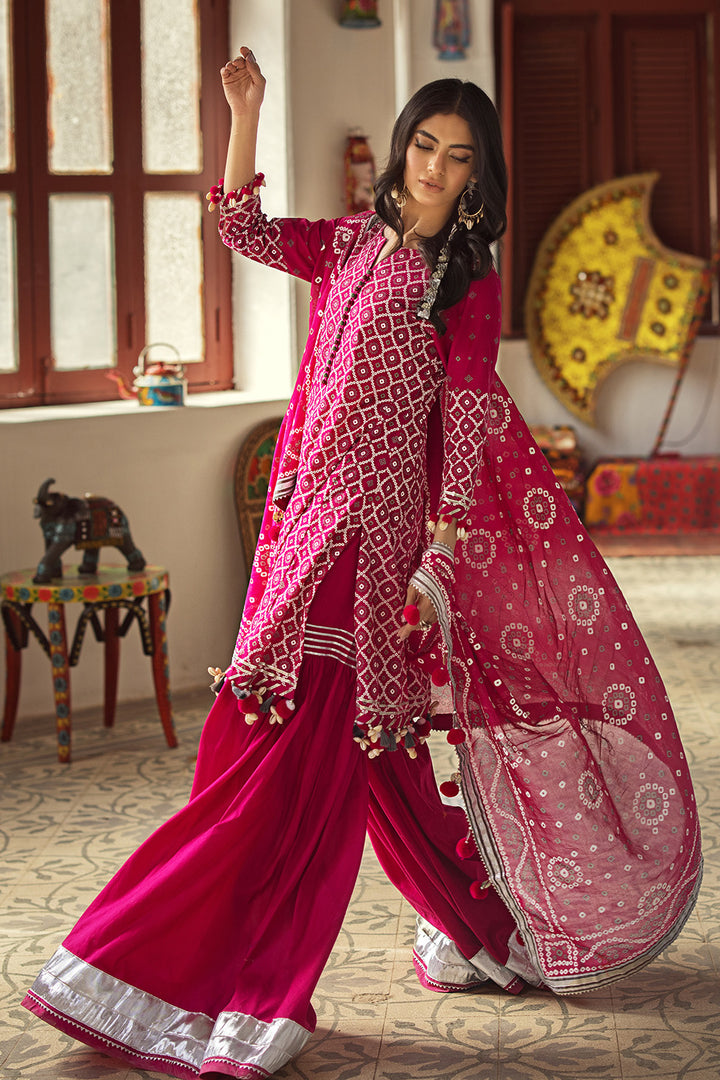 Gul Ahmed Stitched Lawn 2024 3 Piece CL-42008B - Salai - Gul Ahmed 