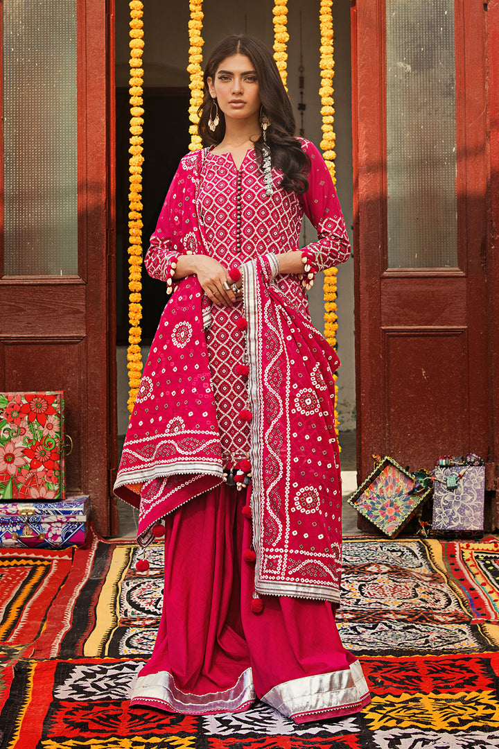 Gul Ahmed Stitched Lawn 2024 3 Piece CL-42008B - Salai - Gul Ahmed 