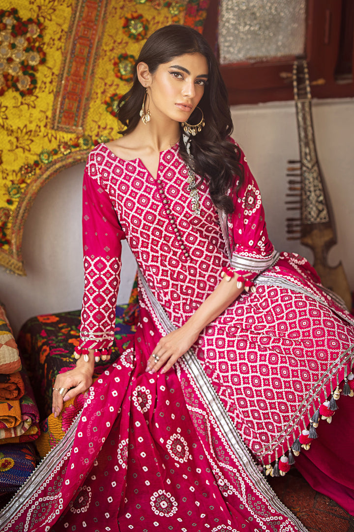 Gul Ahmed Stitched Lawn 2024 3 Piece CL-42008B - Salai - Gul Ahmed 