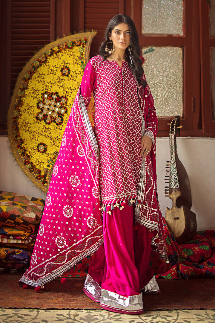 Gul Ahmed Stitched Lawn 2024 3 Piece CL-42008B - Salai - Gul Ahmed 