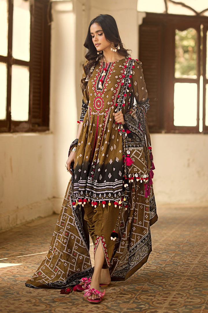 Gul Ahmed Stitched Lawn 2024 3 Piece CL-42034B - Salai - Salai 