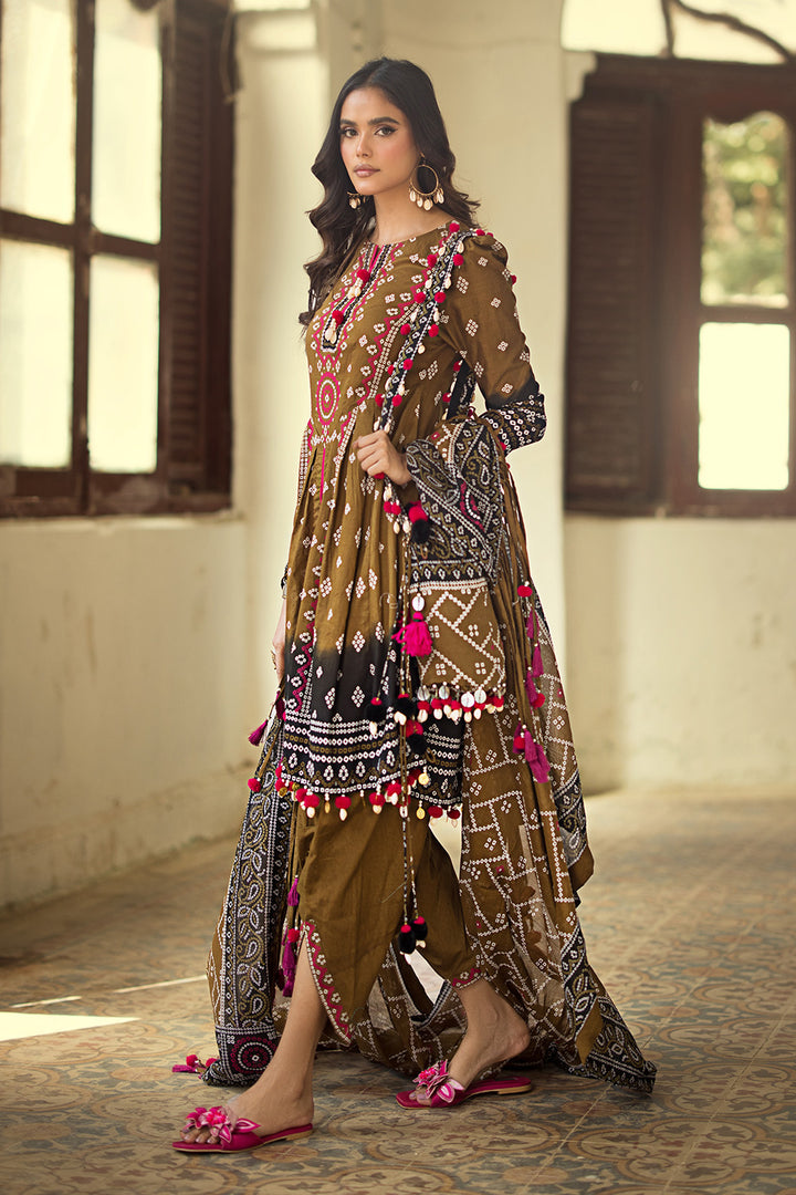 Gul Ahmed Stitched Lawn 2024 3 Piece CL-42034B - Salai - Salai 