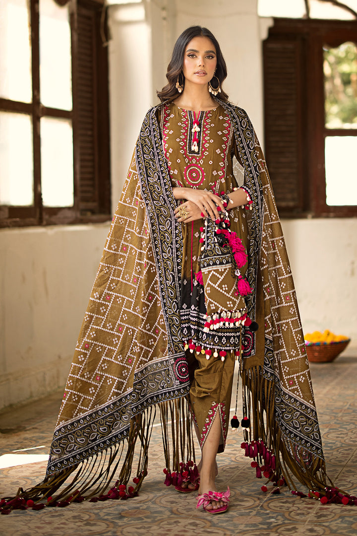 Gul Ahmed Stitched Lawn 2024 3 Piece CL-42034B - Salai - Salai 