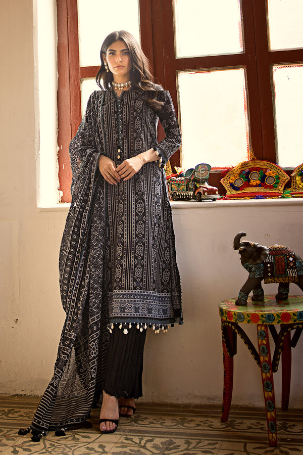 Gul Ahmed Stitched Lawn 2024 3 Piece CL-42009B - Salai - Gul Ahmed 