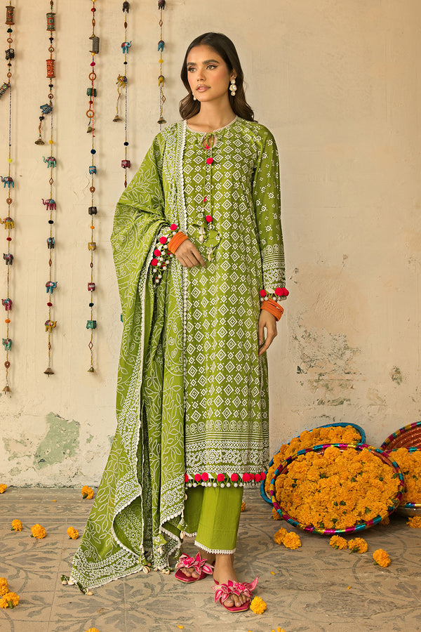 Gul Ahmed Stitched Lawn 2024 3 Piece CL-42039B - Salai - Salai 