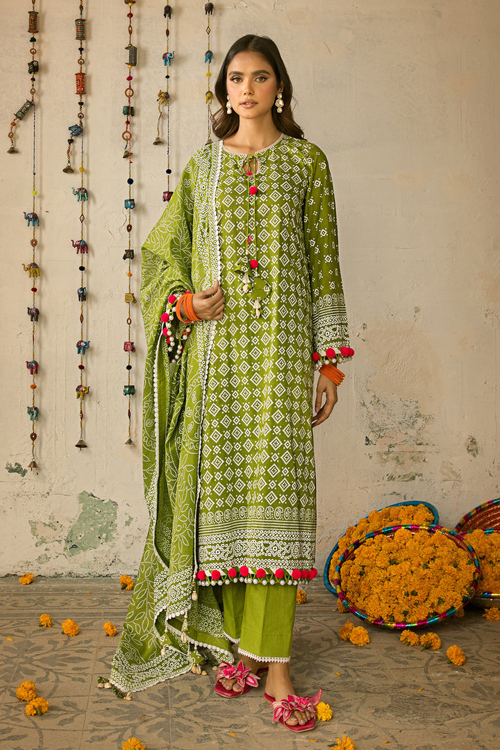 Gul Ahmed Stitched Lawn 2024 3 Piece CL-42039B - Salai - Salai 