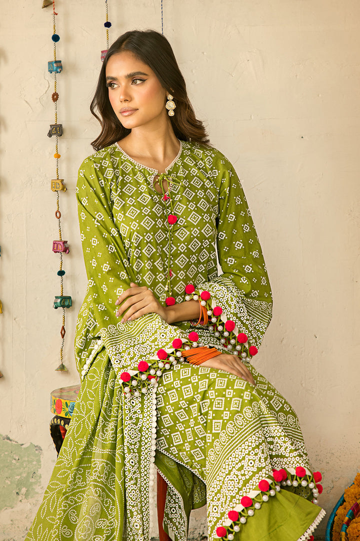 Gul Ahmed Stitched Lawn 2024 3 Piece CL-42039B - Salai - Salai 