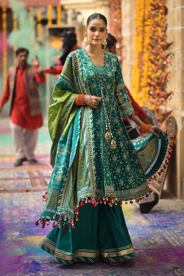 Gul Ahmed Stitched Lawn 2024 3 Piece CL-42004B - Salai - Gul Ahmed 