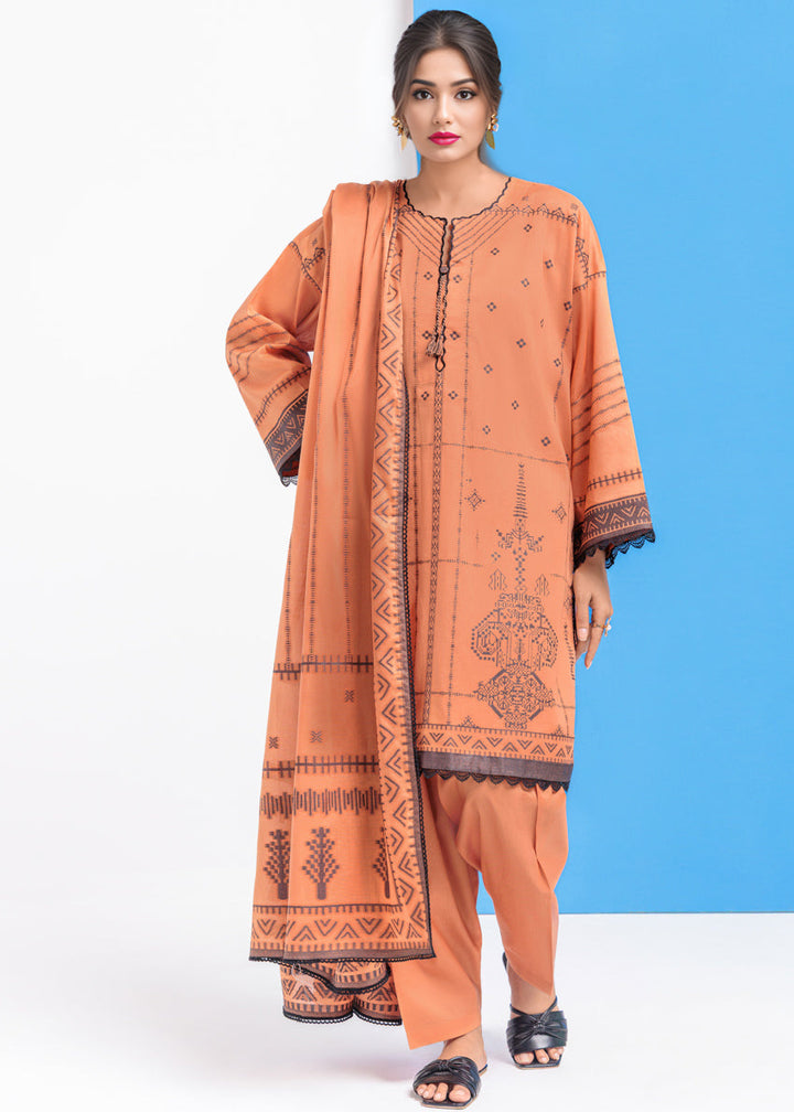 Brown-Jacquard-3 Piece (WPS25JD3067) - Salai - Salai 