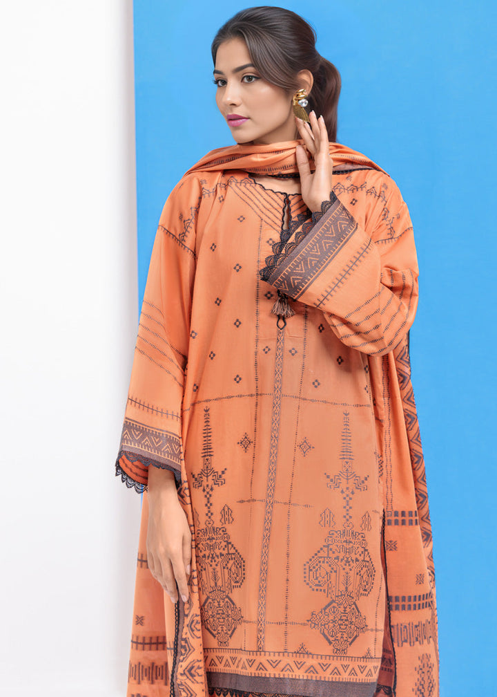 Brown-Jacquard-3 Piece (WPS25JD3067) - Salai - Salai 