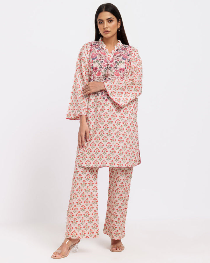 L-Peach-Lawn-2 Piece (WPSTPBS25B8S4) - Salai - Salai 