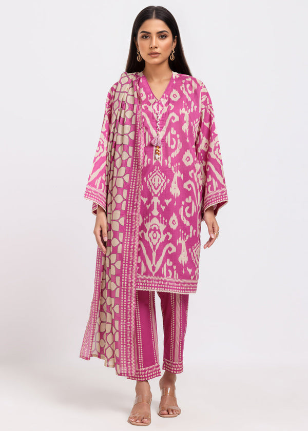 Pink-Cambric-3 Piece (WP3PPBS25B7A36) - Salai - Salai 