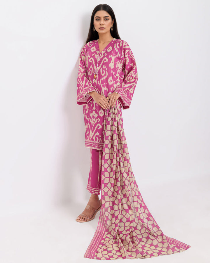 Pink-Cambric-3 Piece (WP3PPBS25B7A36) - Salai - Salai 