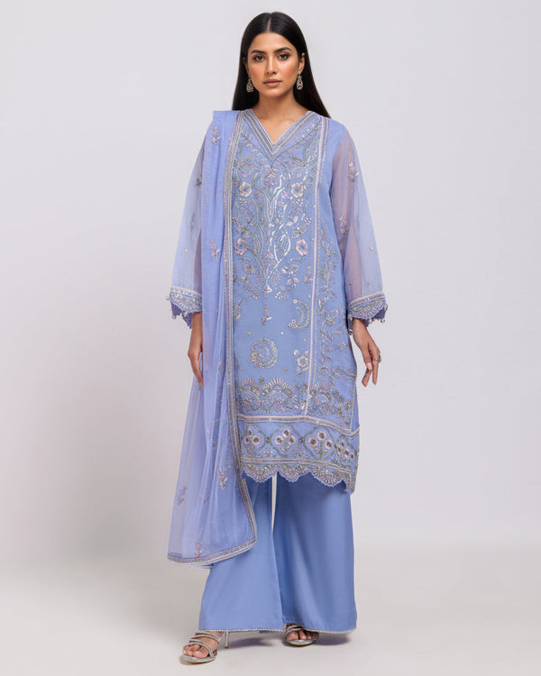 Lilac-Textured Net-3 Piece (WPS25FE3028) - Salai - Salai 