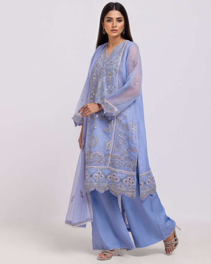 Lilac-Textured Net-3 Piece (WPS25FE3028) - Salai - Salai 