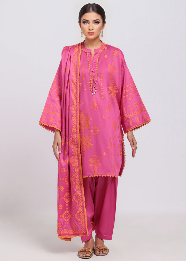 Pink-Jacquard-3 Piece (WPS25JD3068) - Salai - Salai 