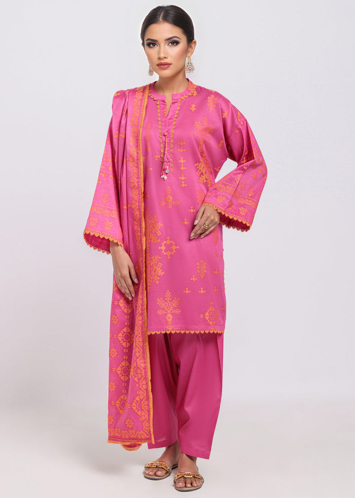 Pink-Jacquard-3 Piece (WPS25JD3068) - Salai - Salai 