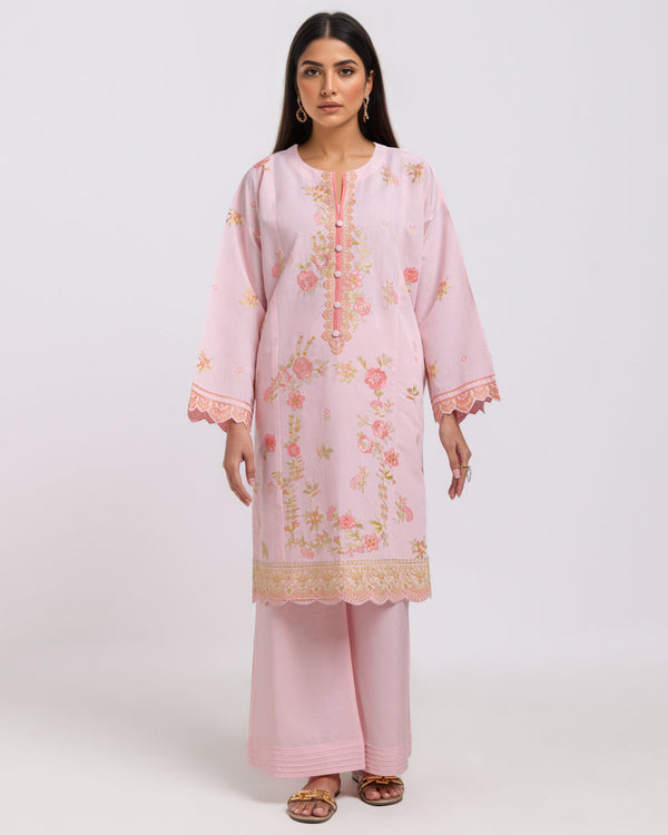 L-Pink-Cotton Silk-2 Piece (WPS252SE3059) - Salai - Salai 