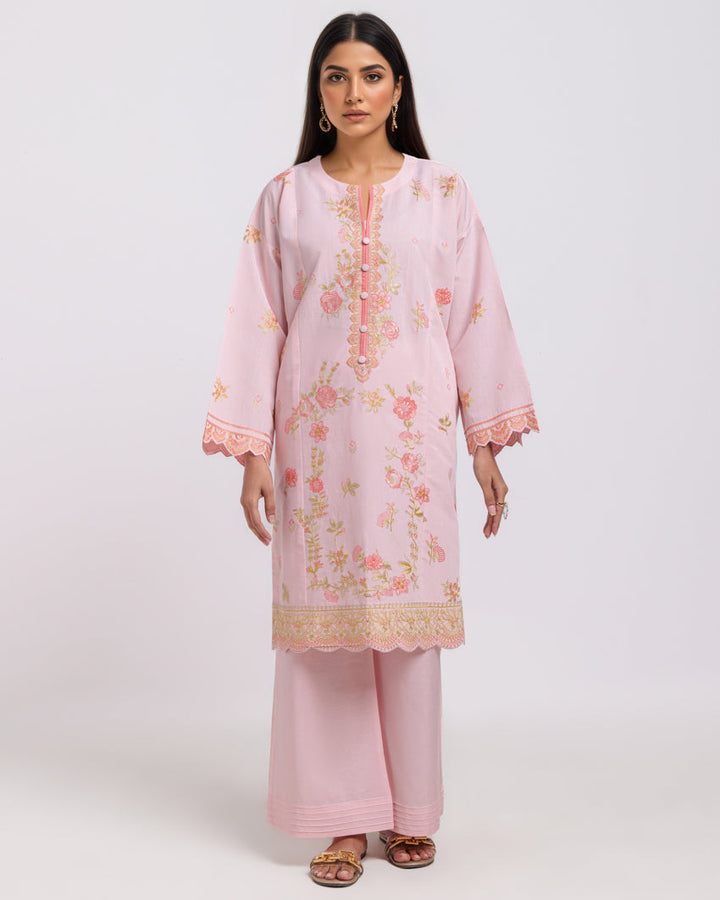L-Pink-Cotton Silk-2 Piece (WPS252SE3059) - Salai - Salai 