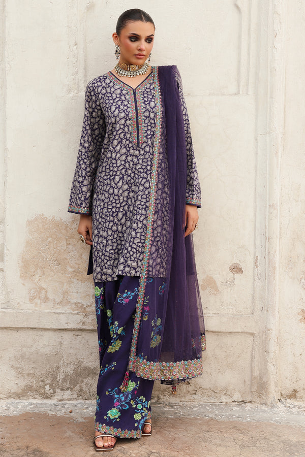 Raw Silk Stitched 3 Piece CMA-5-121A - Salai - Charizma RTW Winter 2025 