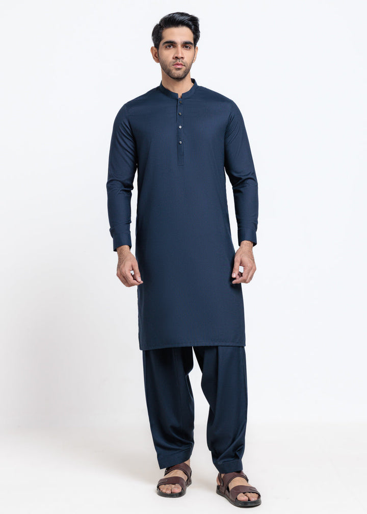 Navy-Blended-Shalwar Suit - (MPS25SSS2060) Y-F-17 - Salai - Salai 